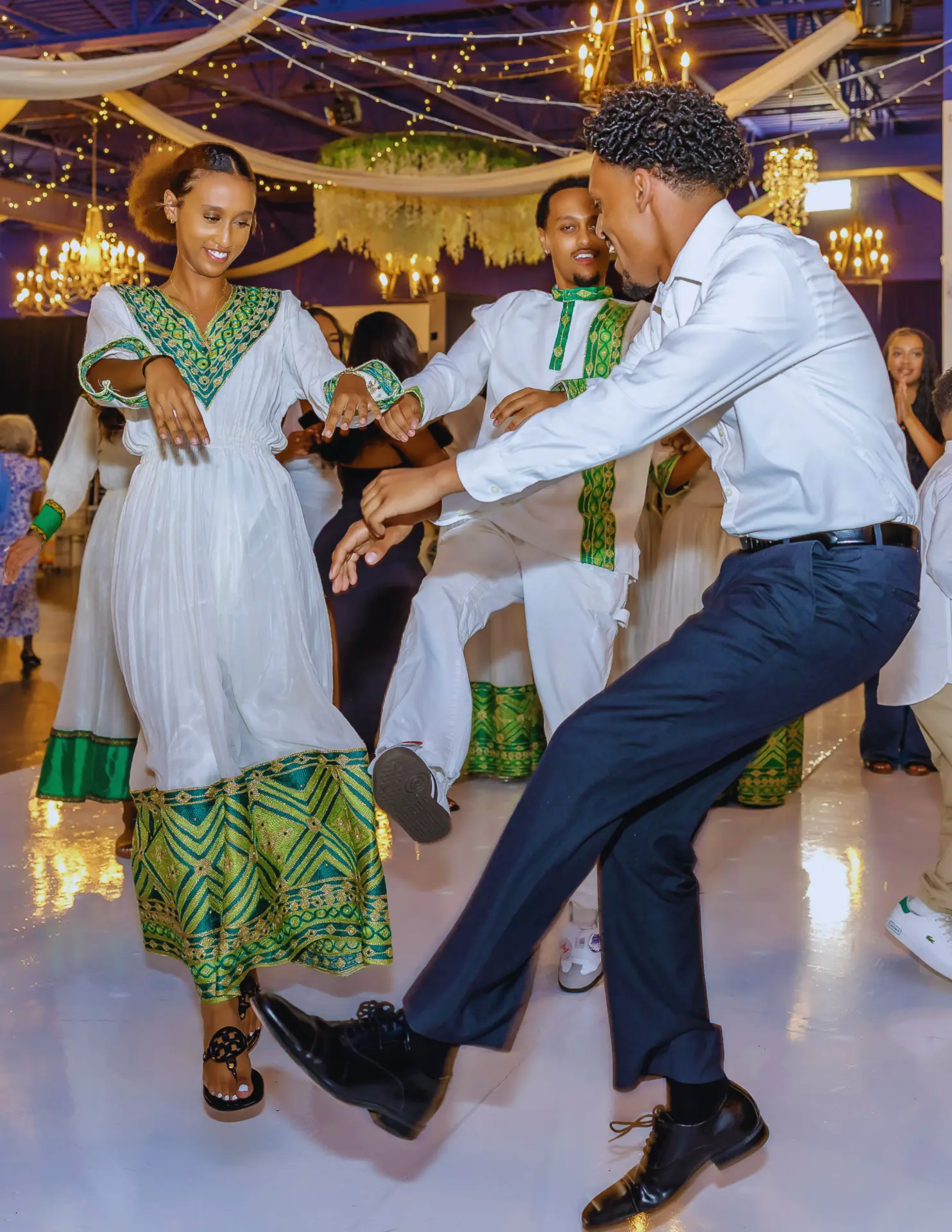 DJ KD dancing and DJing at an Ethiopian event in Colorado